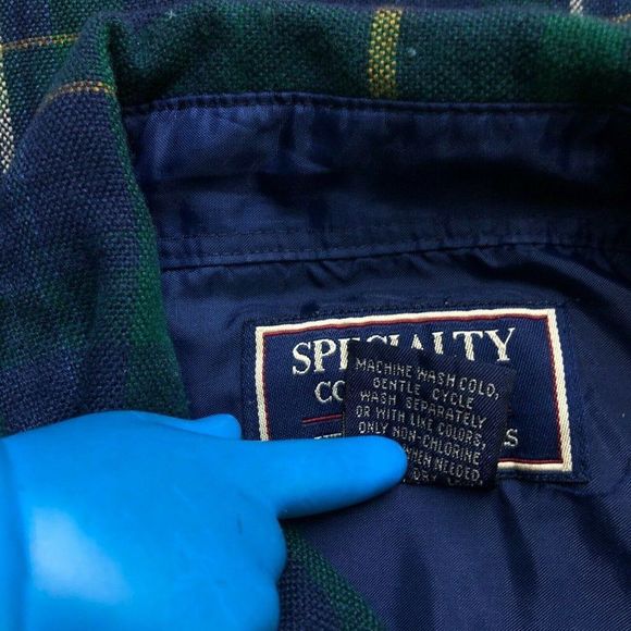 Specialty Collection Mens Button Down Extra Large Blue Green Plaid Shirt Flannel - Picture 12 of 12